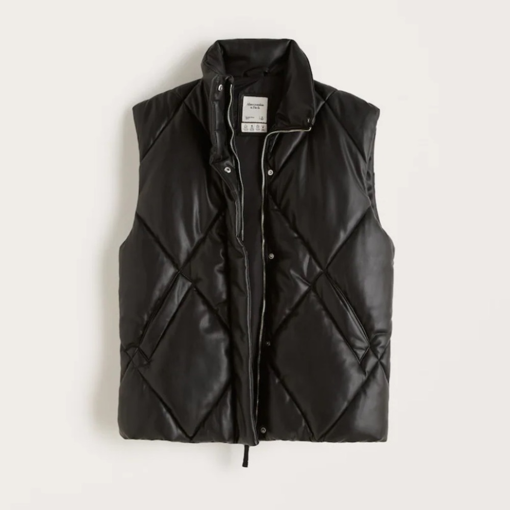 Oversized Vegan Leather Quilted Vest